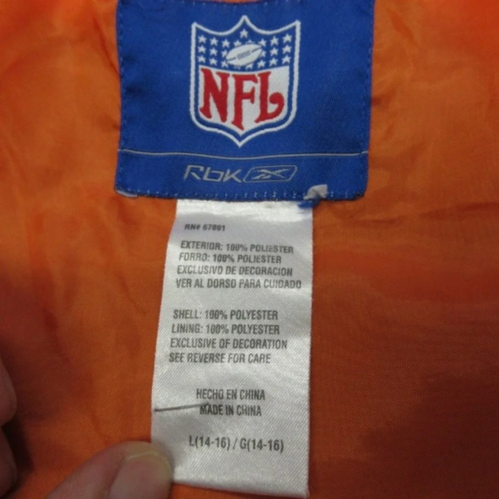 Vintage Chicago Bears Reebok Jacket Youth‎ Large Blue Full Zip Windbreaker NFL